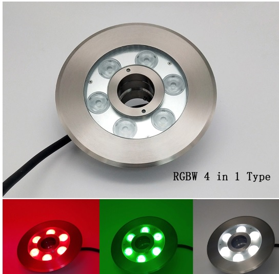 Светильники светодиодные для ПЕШЕХОДНЫХ фонтанов IP68 / 230AquaGMKH 9W / 12W / 18W-RGB